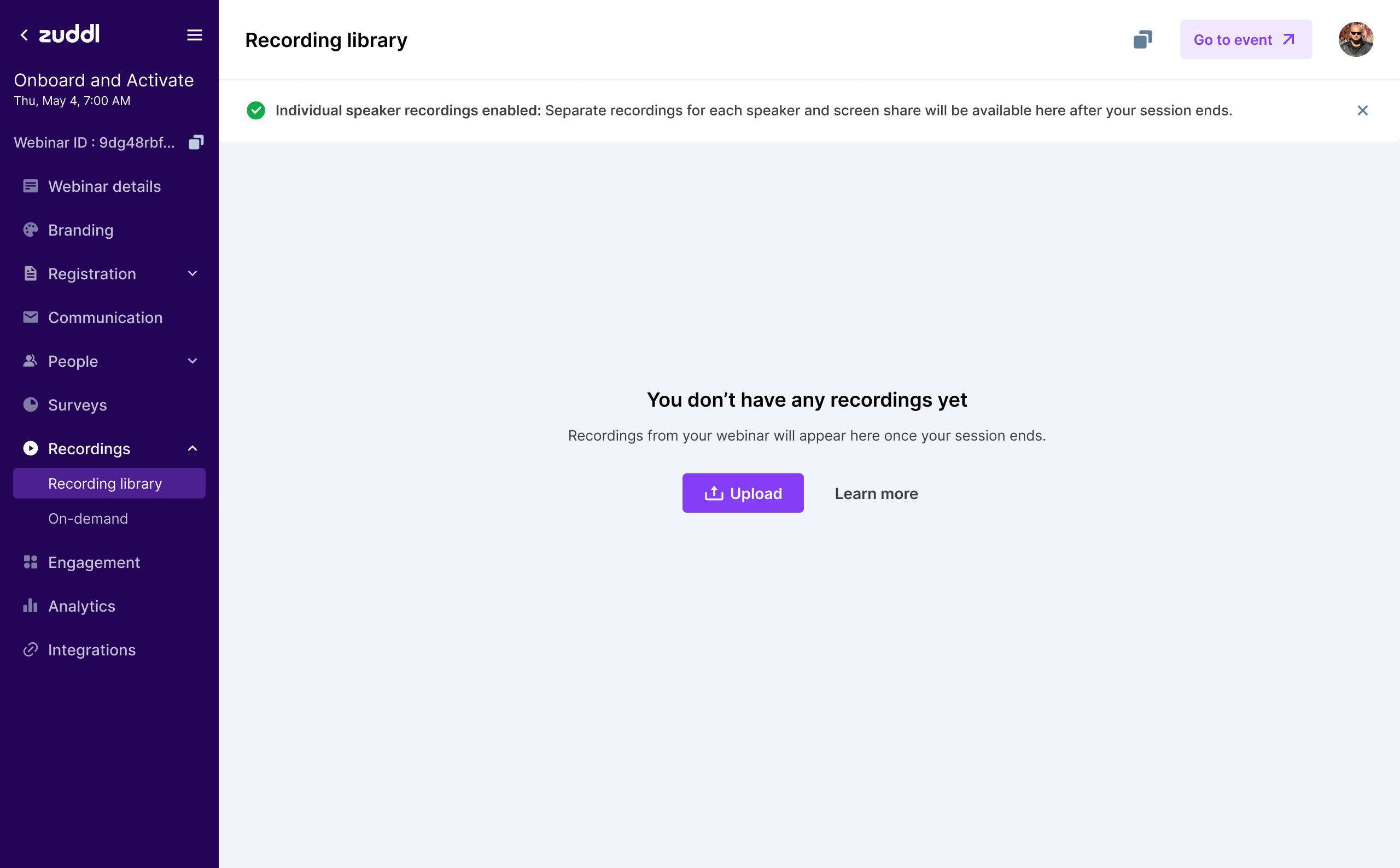 Green banner confirming the feature is enabled