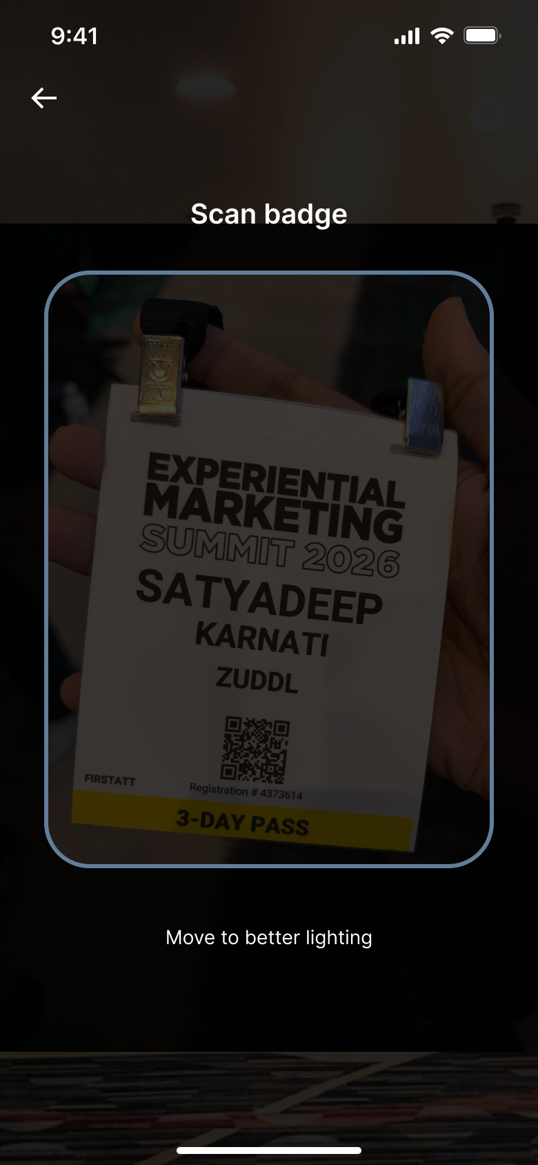 Badge scan mode Badge scan mode