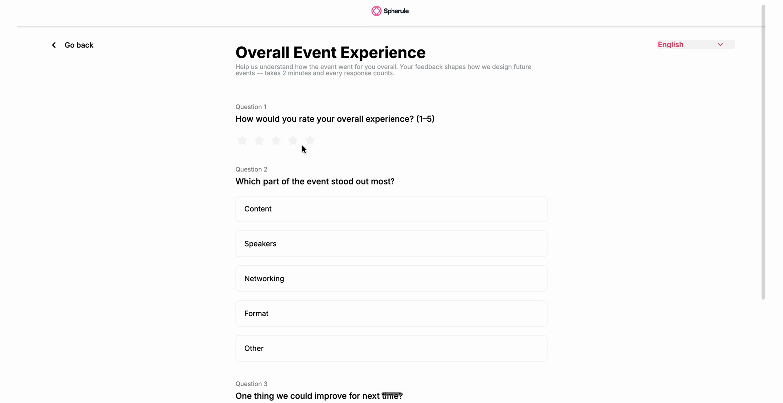 Attendee filling in a survey