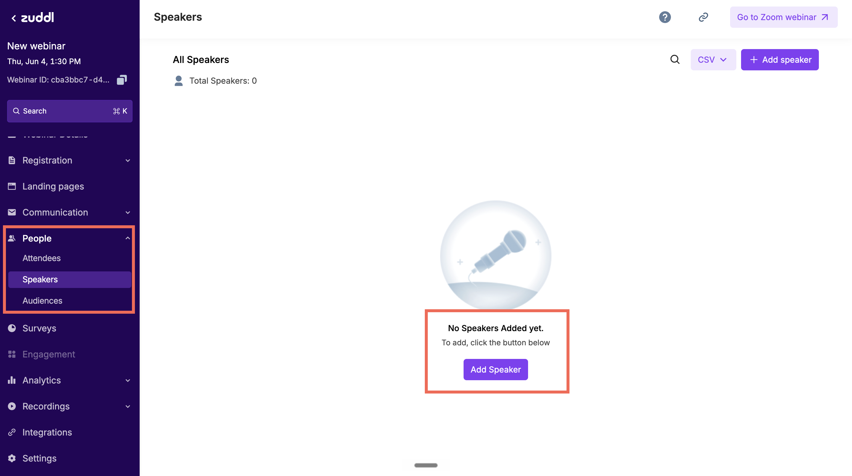 Add Speakers/ Panelists on Zuddl Add Speakers/ Panelists on Zuddl