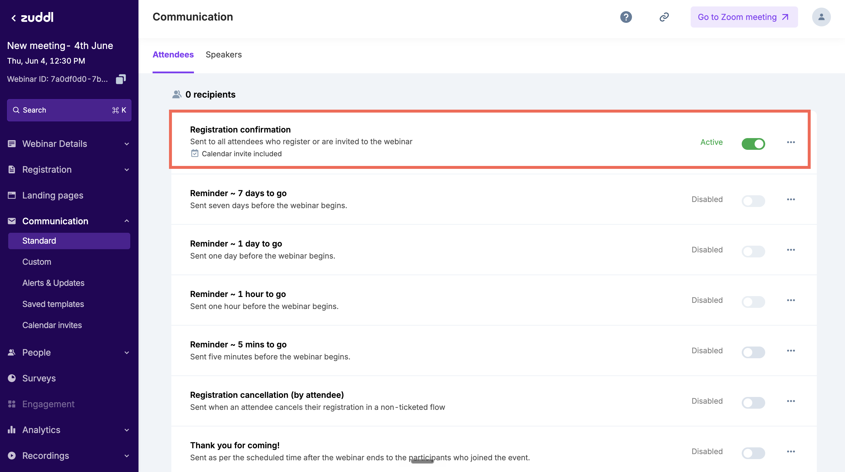 Configure email communications in Zuddl Configure email communications in Zuddl