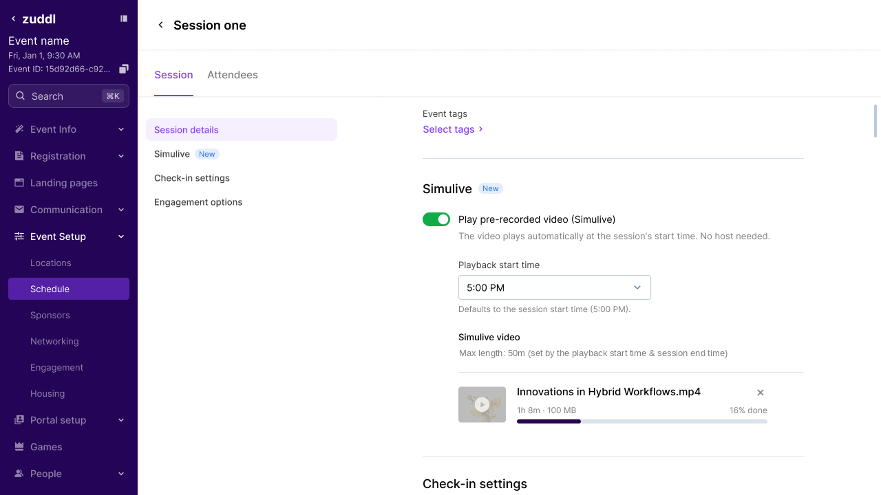 Video upload in progress showing percentage complete