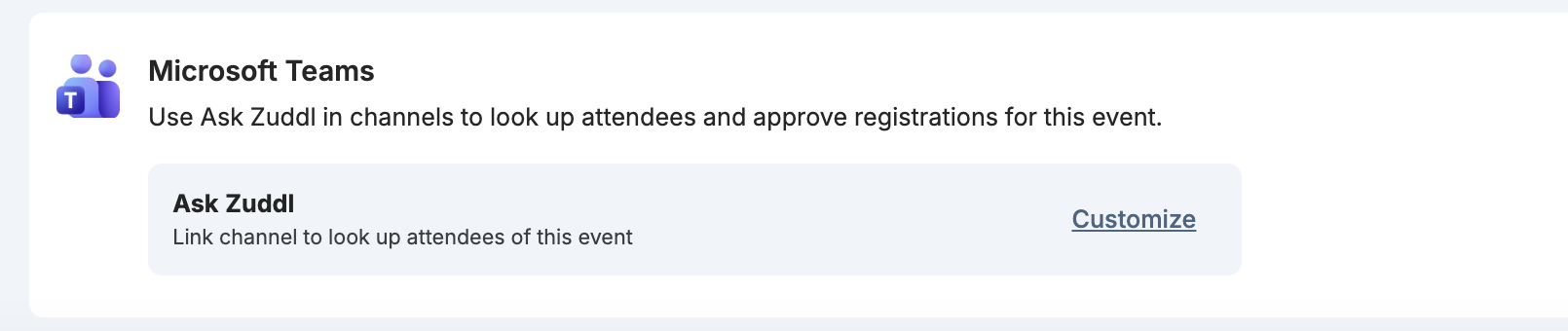 Microsoft Teams in the event's Integrations Microsoft Teams in the event's Integrations